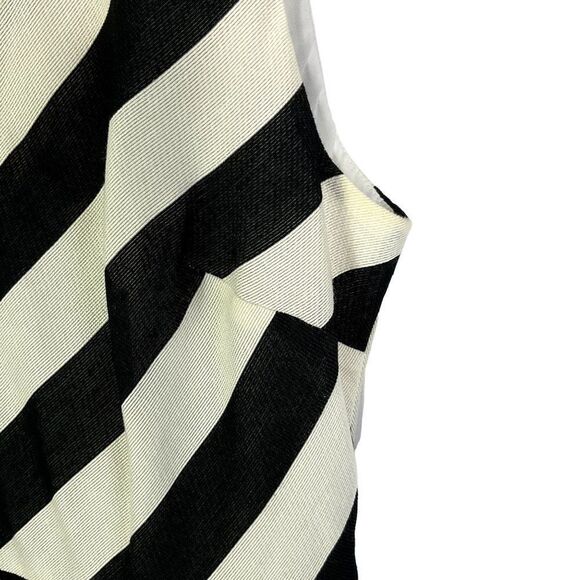 LOFT Striped Flare Dress, black & ivory, size 6 - Picture 6 of 12